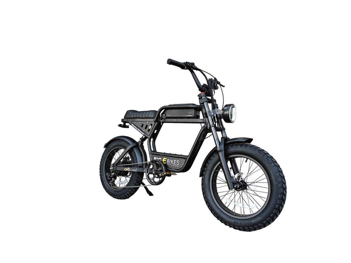 Front view of motorcycle style Ebike