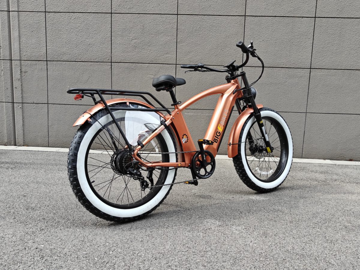 Thunderbolt Ebike parked in front of a brick wall.