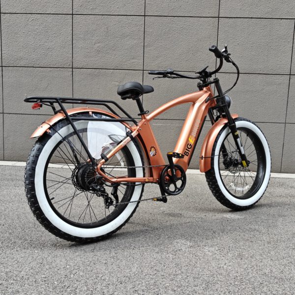 Thunderbolt Ebike parked in front of a brick wall.